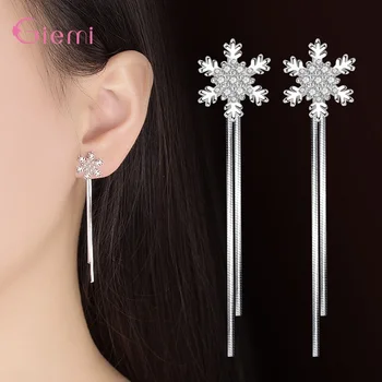 

925 Sterling Silver Flowsnake Tassel Drop Earrings For Women/Lady/Girls Best Birthday Party/Christmas Jewelry Gifts Wholesale