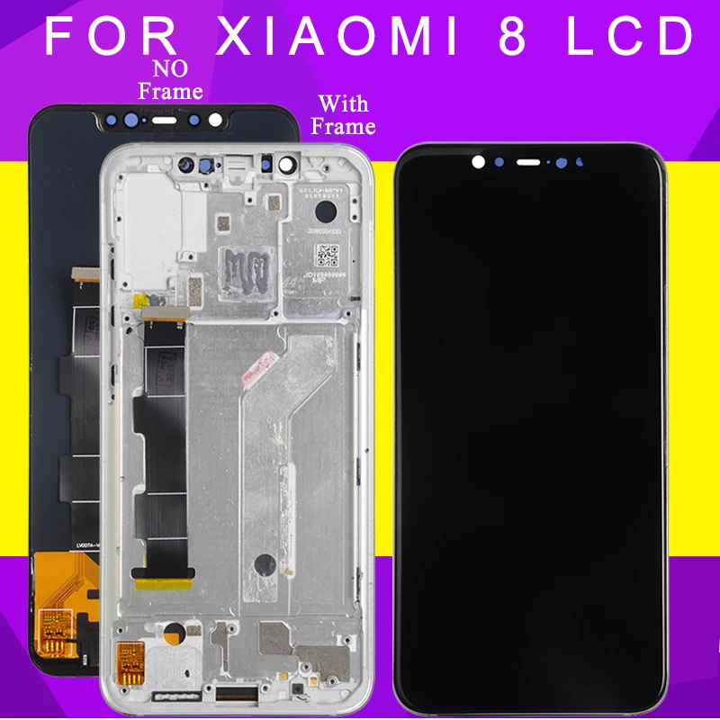 

HH 6.21Inch LCD Screen For Xiaomi Mi 8 LCD MI8 Display With Touch Screen Digitizer Assembly With Frame Replacement Free Shipping