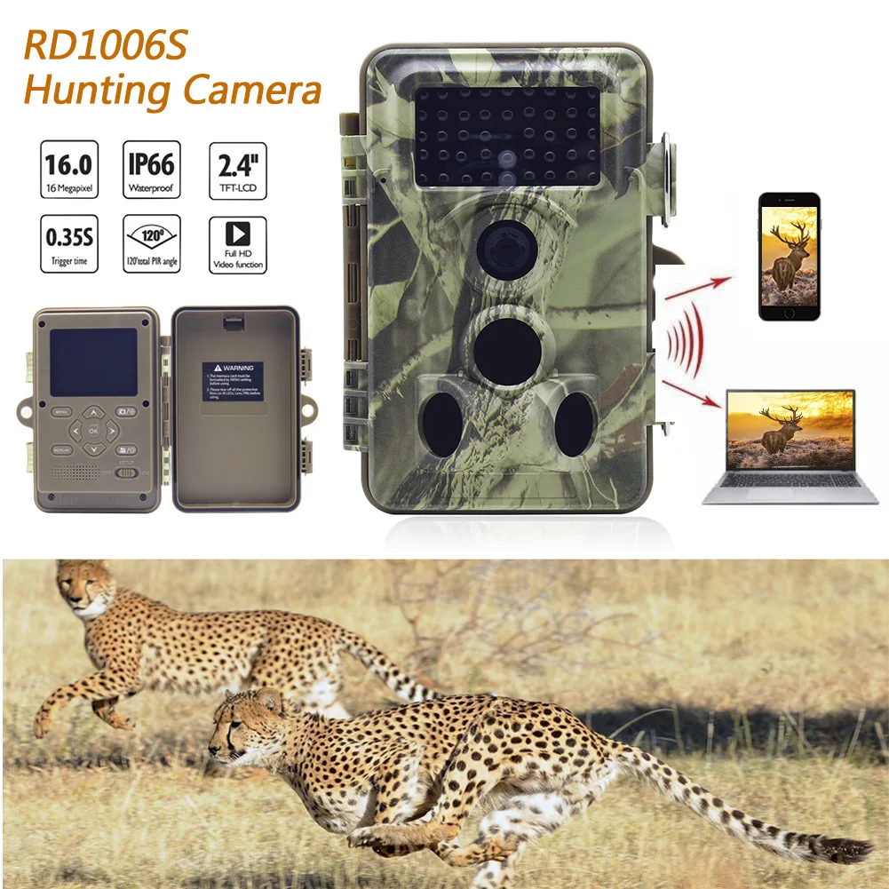 

RD1006S Trail Camera 42pcs IR LED HD 12MP 1080P Wildlife Game Camera 3PIR Lnfrared For Wildlife Monitoring hunting cameras