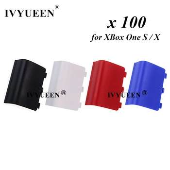 

IVYUEEN 100 Pcs Plastic Battery Cover for Xbox One X S Wireless Controller Lid Back Case Replacement Housing Shell Door Cover