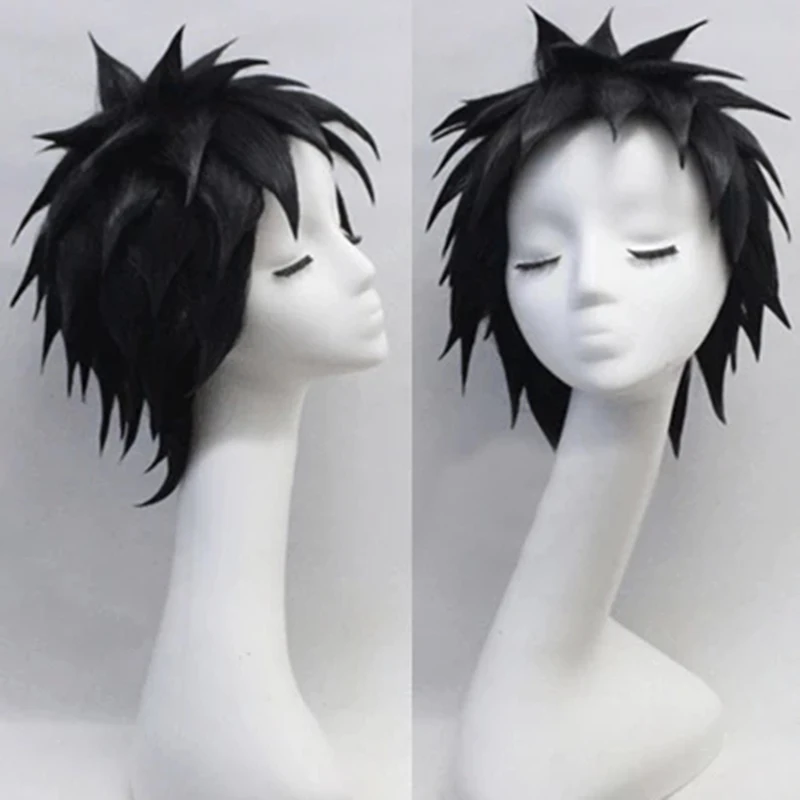 Tobi Cosplay Wig Obito Uchiha Wigs Short Black Heat Resistant Synthetic Hair + Cap | Тематическая одежда и униформа