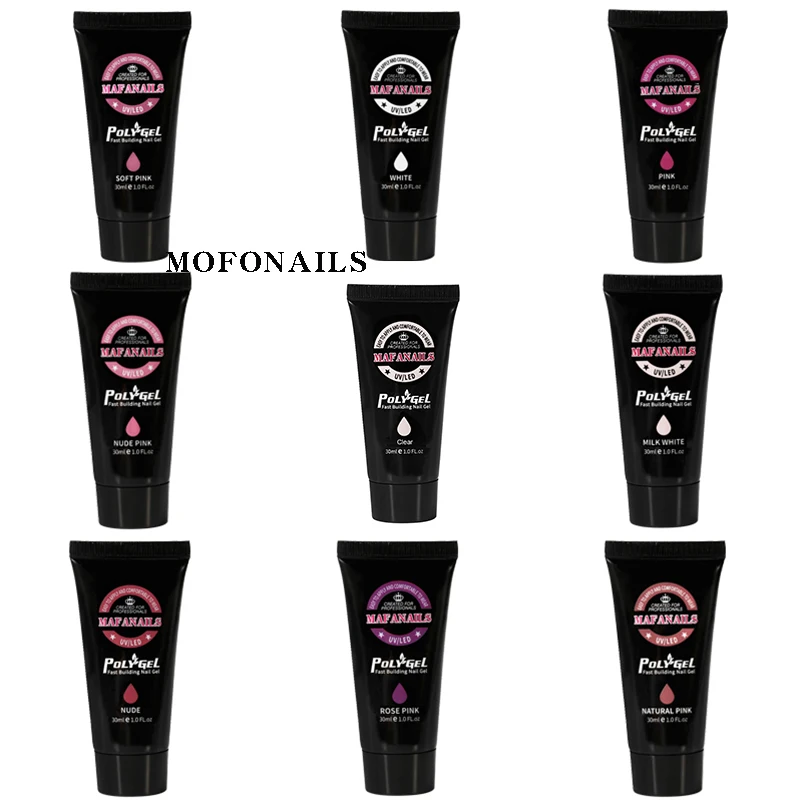 

1pcs 30ml Nail Builder Gel Extension Nail Tips 9 Color LED UV Poly Building Gel Enhancement Slip Extension Nature/False Tips GEL