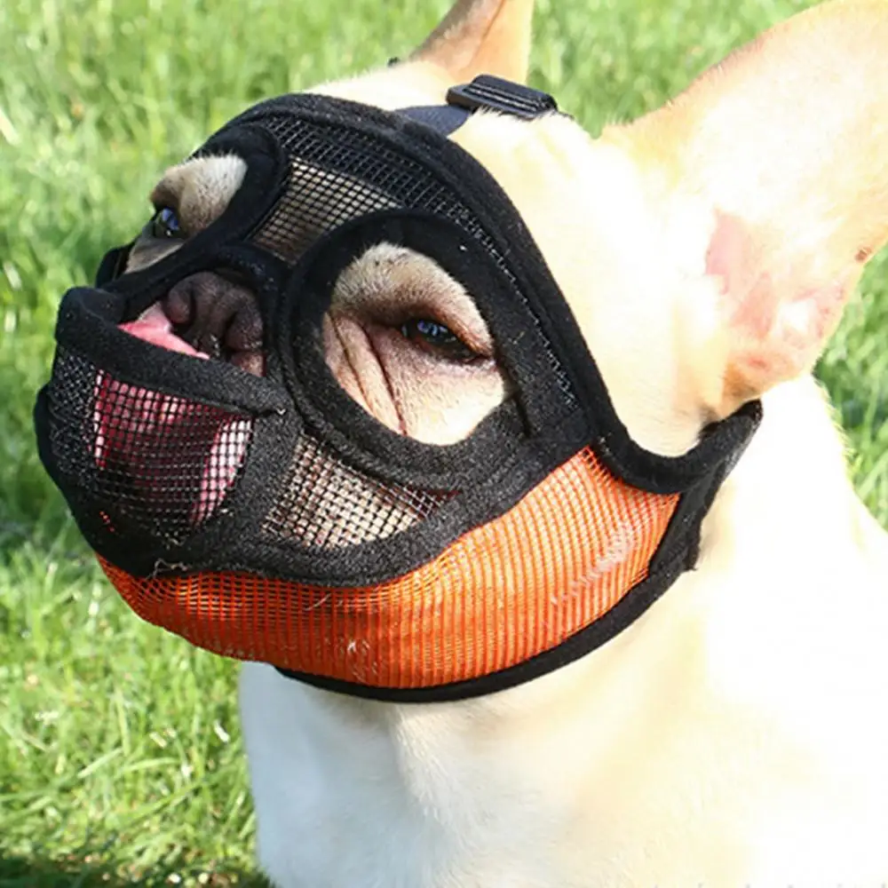 Adjustable Dog Muzzle Mesh Mouth Cover Pet Anti-barking for French bulldog Supplies