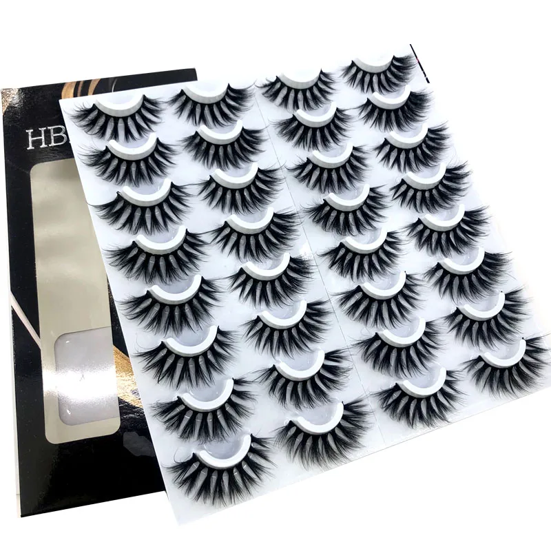 HBZGTLAD 16 Pairs 3D Mink Hair False Eyelashes Natural/Thick Long Eye Lashes Wispy Makeup Beauty Extension Tools