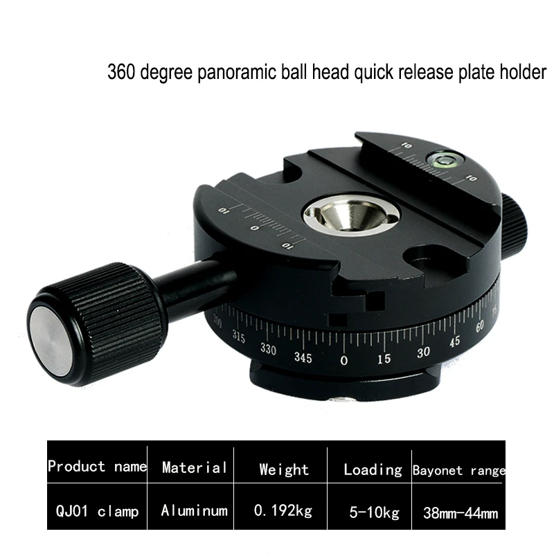 Camera clamp panoramic shooting clamp tripod monopod quick release plate mount rotate for arca plate dslr camera tripod
