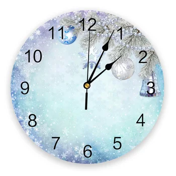

Christmas Snowflake Leaves Bell PVC Wall Clock Modern Design Home Decor Bedroom Silent Oclock Watch Wall For Living Room