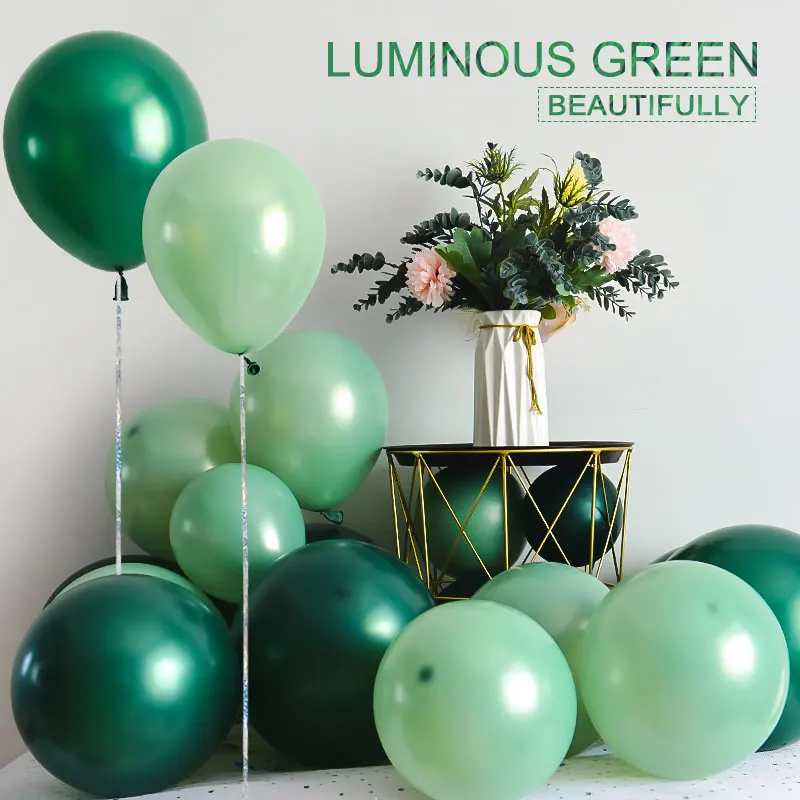 

Bean Green balloons Metallic ink green balloon Wedding Decor Event/Party Supplies 10inch 10/30/50pcs Helium balloon Arch Globos