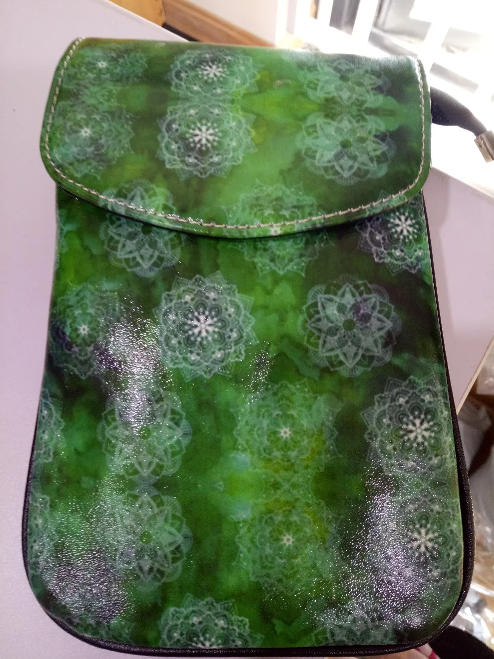 NOISYDESIGNS Watercolor Mandala Green Women Shoulder Bag PU Leather Money Wallet Mini Mobile Long Phone Bags Messenger Bag
