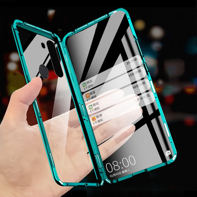 Магнитный чехол для Xiaomi Redmi Note 8 T, двусторонний чехол из закаленного стекла, противоударный бампер для Redmi Note8T 8 Pro 8 T, чехол