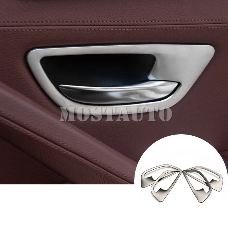 For BMW 5 Series F10 F11 Inner Car Door Handle Bowl Frame Cover Trim 2011-2016 4pcs Accessories Interior Decor | Автомобили и