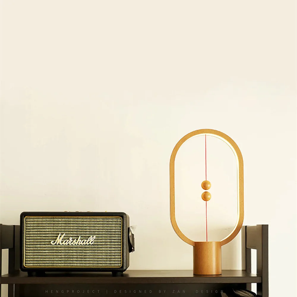  HZFCEW Dropship Heng Balance LED Table Lamp Ellipse Magnetic Mid-air Switch USB Power Warm White Ey - 32951014837