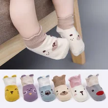 Новые От 0 до 3 лет, новые мягкие хлопковые носки для малышей с резиновой подошвой, милые носки-тапочки с рисунком животных для маленьких мальчиков и девочек короткие носки