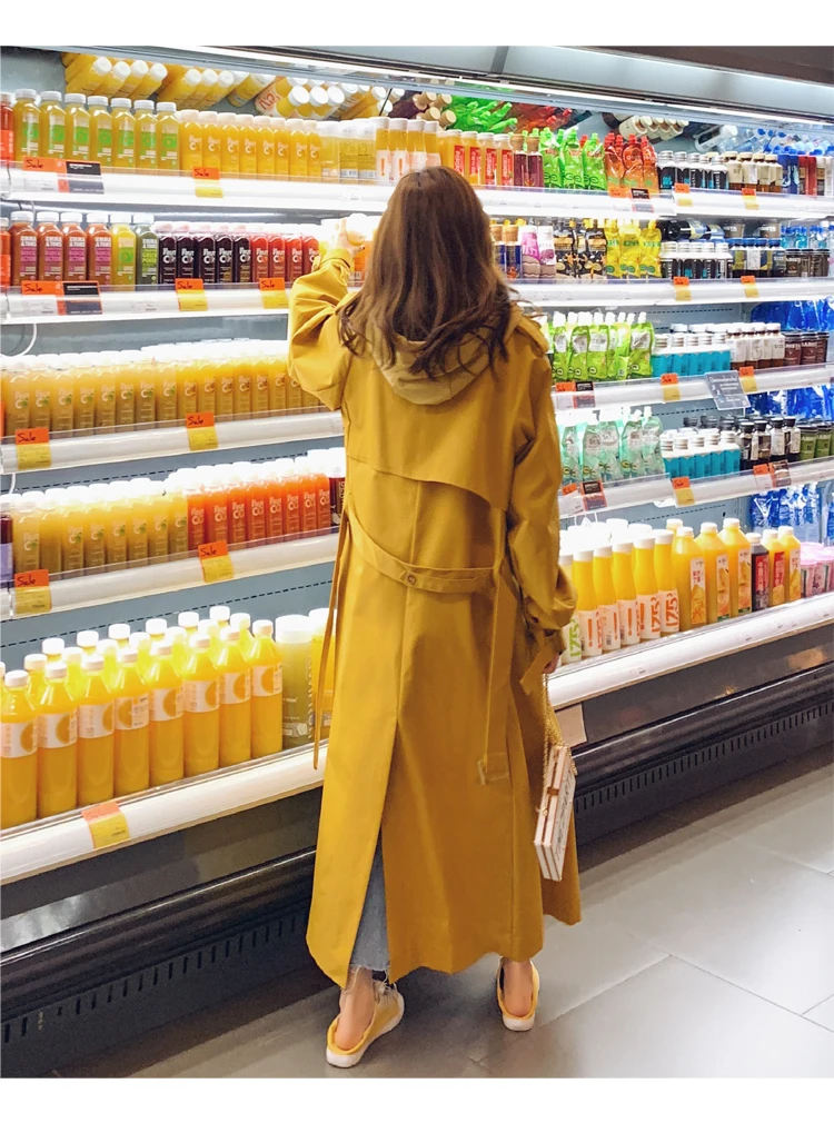 Осенняя ветровка Свободная Длинная женская куртка Женская мода Modis Ropa Moda Mujer зимнее манто Femme Hiver винтажное пальто