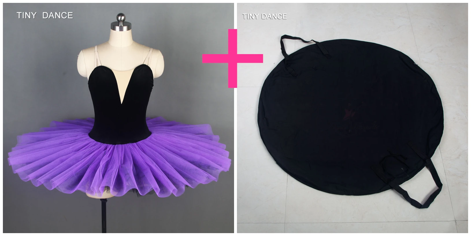 tutu and black bag Предварительно профессиональная балетная танцевальная юбка-пачка, эластичный бархатный лиф с v-образным вырезом, балетная плиссированная пачка для девочек и женщин, 11 размеров, BLL093 - Цвет: tutu and black bag