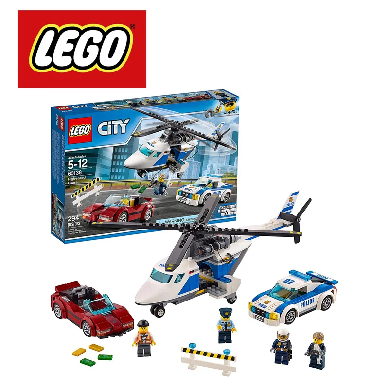 

LEGO City Police High-Speed Chase 60138 (294 Pieces) Building Kit with Cop Car Police Helicopter Building Blocks Lego Ninjago