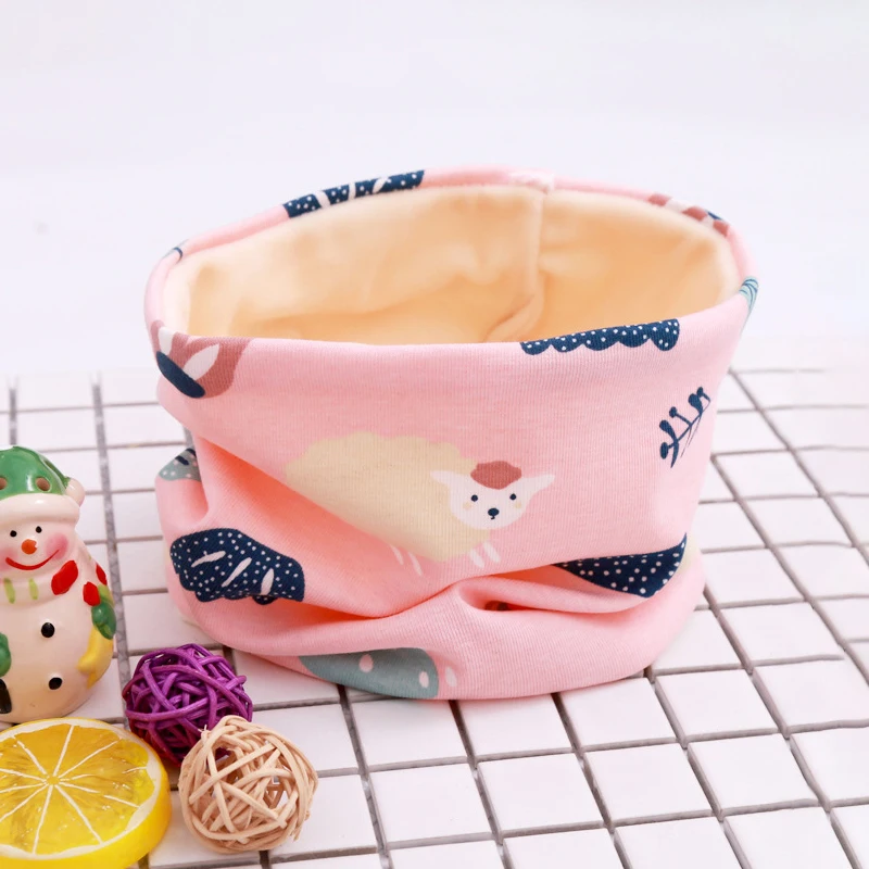 2019 New Winter Cotton Baby Scarf Cartoon Sheep Pattern for Boys Girls Newborn Children Kids Collars Plus Velvet Neckerchief | Детская