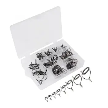 

Stainless Steel Ceramic Fishing Rod Guide Kit 75Pcs Fly Fishing Double Feet Eye Rings For Outdoor Sea Winter Fishing Accessorie
