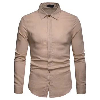 

Fashion Men's Business Casual Simple Pure Color Long Sleeved Single Breasted Masculina Chemise Hawaiian Shirt Streetwear 8.5
