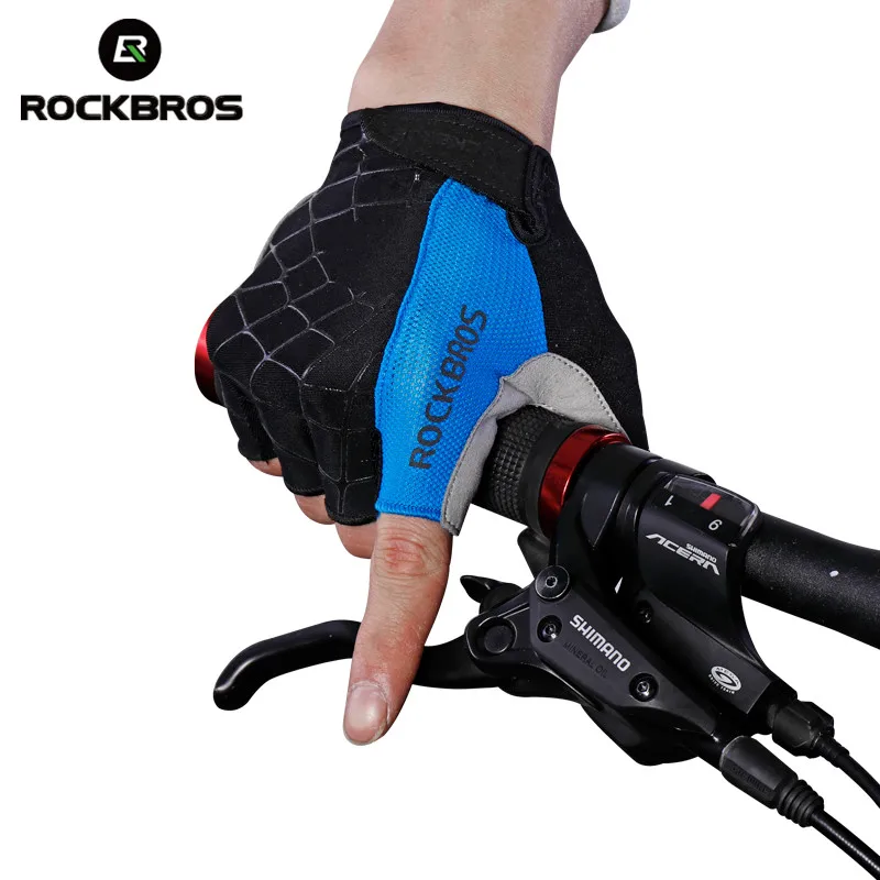 

ROCKBROS Men Women Half Finger Cycling Gloves Shockproof Breathable Bike Gloves Bicycle Gloves Sports MTB Bike Equipment