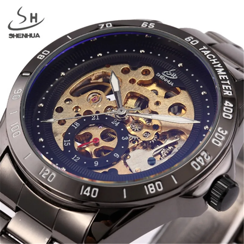 

Shenhua Europe And America Style Men Fashion Casual Hollow out Mechanical Movement Automatic Machine Watch