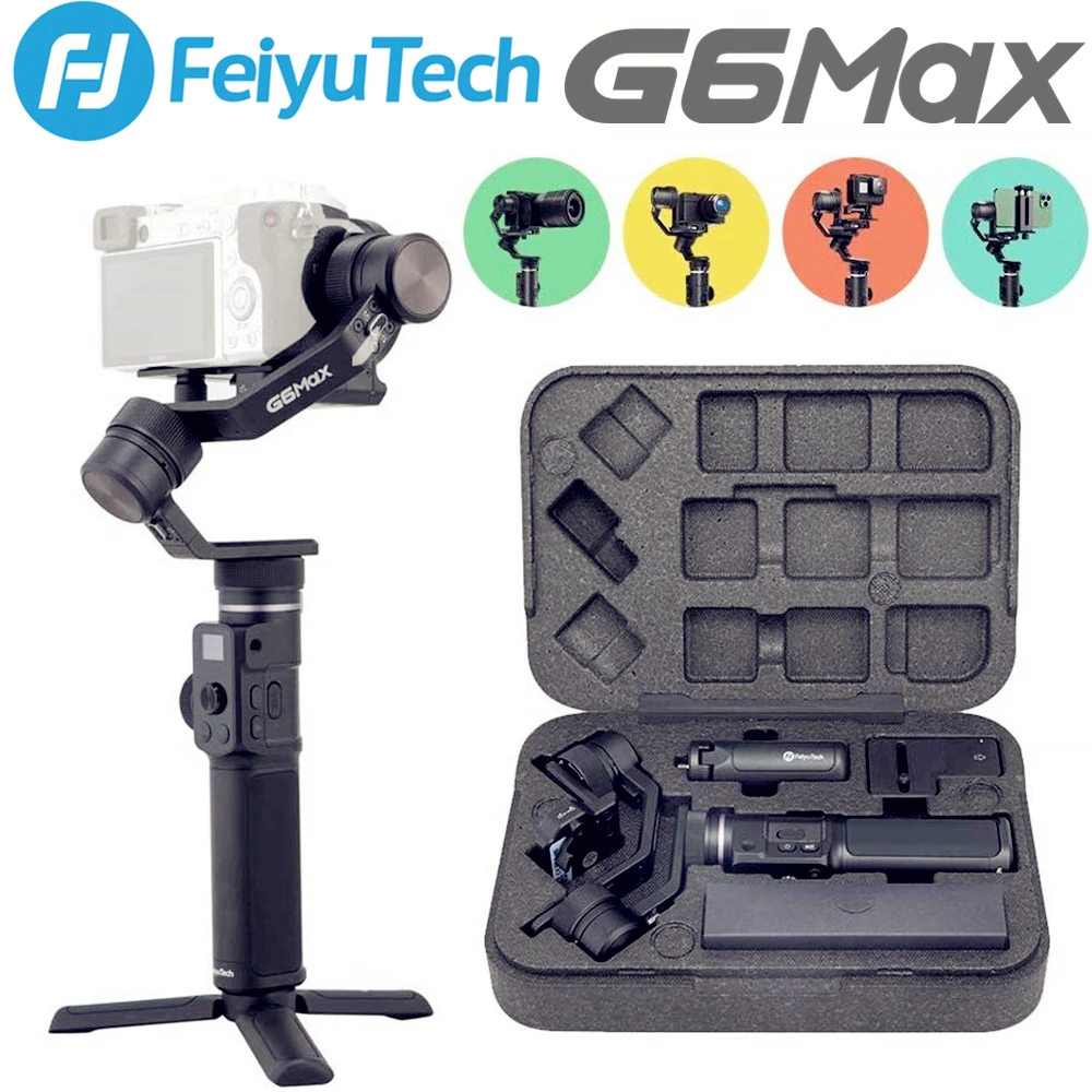 Feiyu G6 MAX 3 Axis Handheld Gimbal for Mirrorless Cameras/Smartphone/Action Cameras/Pocket Cameras MAX Payload 2.65LB