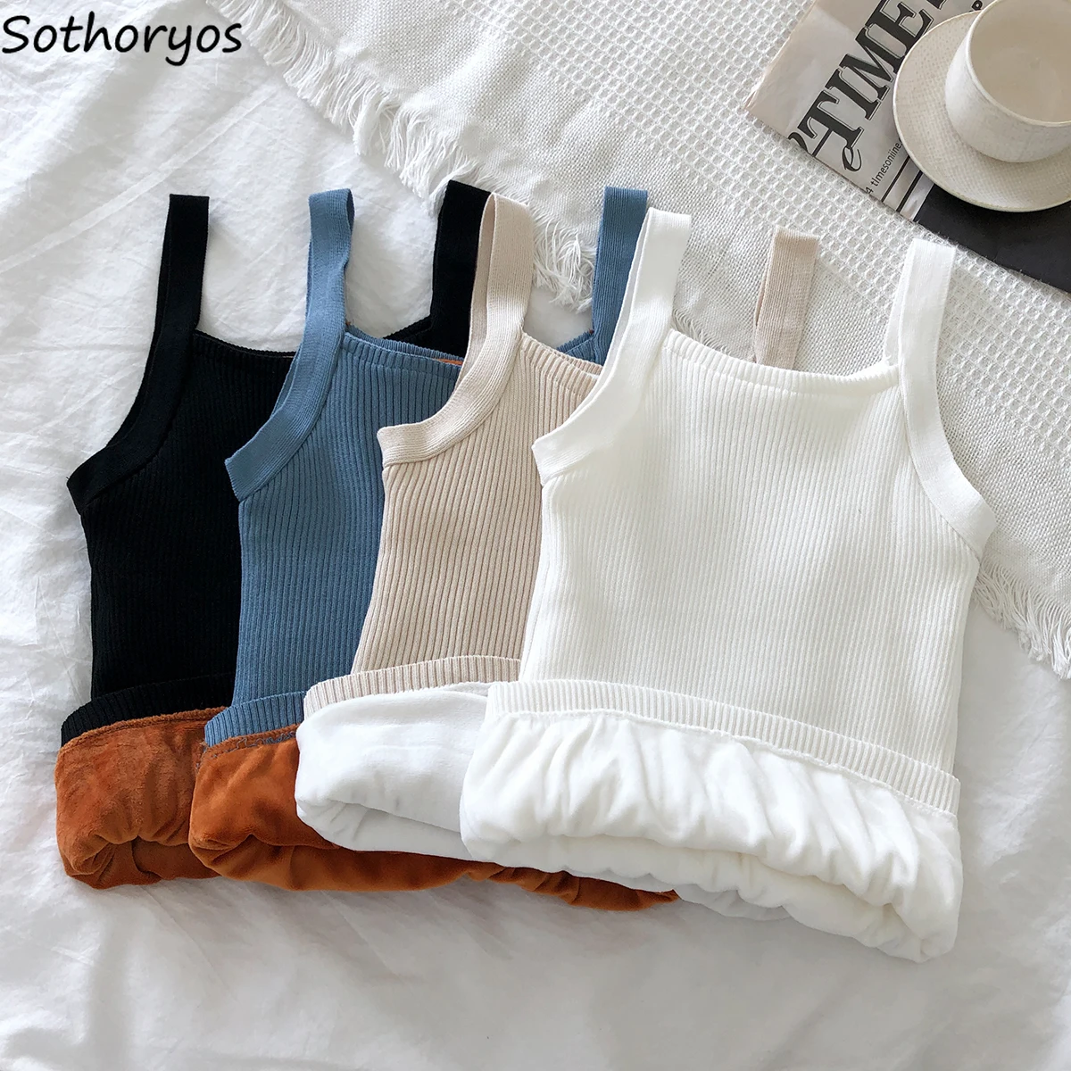 Thermal Underwear Tops Women Sleeveless Thickening Winter Sexy Body Shaped Undershirts Warm Pyjamas Velvet Clothing Casual Daily |