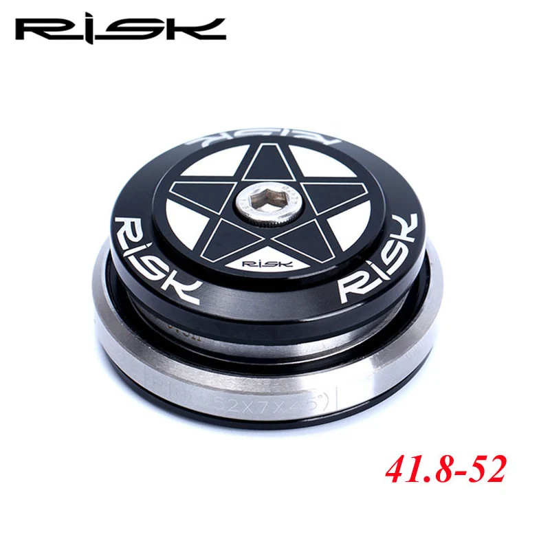 RISK 41,8/42-52 мм велосипедная гарнитура, встроенная в скрытую велосипедную гарнитуру для конической головки трубки с прямой вилкой 28,6 мм или конической вилкой 1,5 дюйма - Цвет: Черный