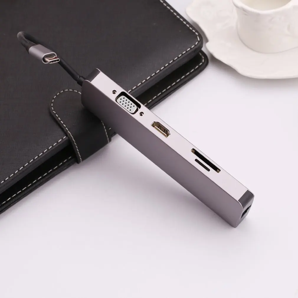 USB-C концентратор type C концентратор USB 3,0 Thunderbolt 3 HDMI 3,5 мм аудио RJ45 адаптер для MacBook Pro для samsung Galaxy