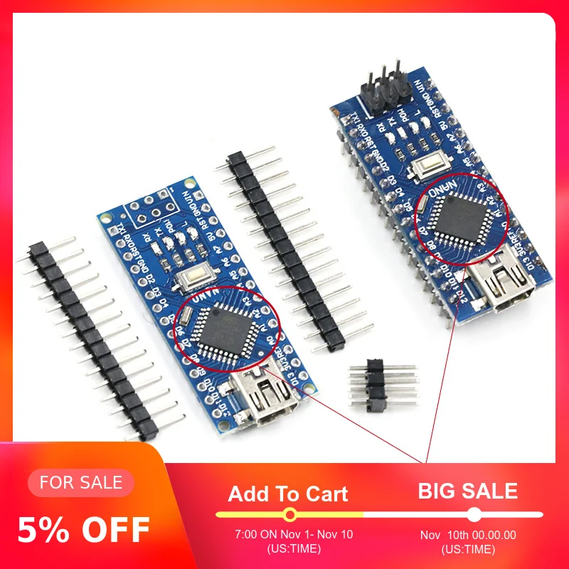 Мини usb с контроллером загрузчика Nano 3 0 совместимый для arduino CH340 USB драйвер 16 МГц NANO