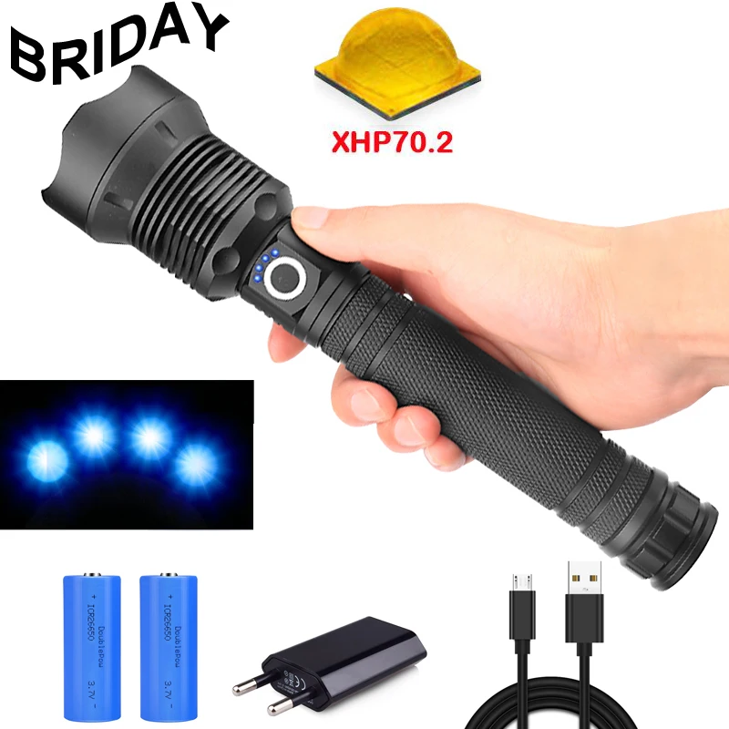 

7000 lumens Lamp xhp70.2 Most Powerful Flashlight USB Zoom LED Torch xhp70 xhp50 High Power Rechargeable18650 or 26650 Battery
