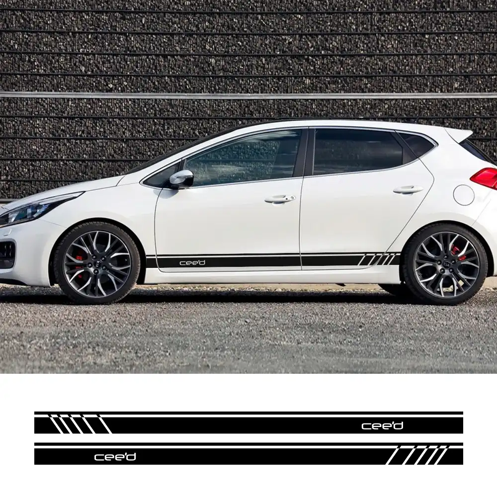 2pcs Auto Vinyl Film Racing Sports Side Stripe Car Sticker For Kia Ceed Graphics Styling Decal Decoration Tuning Car Accessories Car Stickers Aliexpress