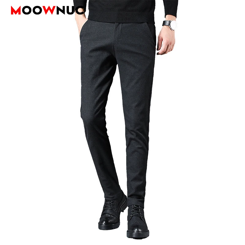 

Pencil Pants Casual Men's Trousers Brand Hombre Autumn Long Pants Plus Size Business Male Slim Solid Fashion Straight 38 MOOWNUC