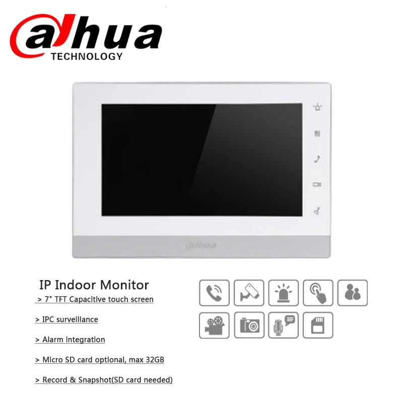 Сетевой видеорегистратор Dahua IP Крытый монитор VTH1550CH мульти Язык 7 дюймовый Экран