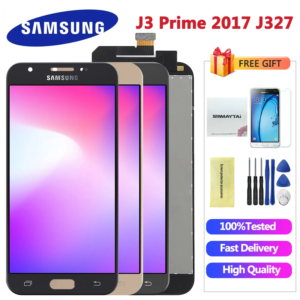 ЖК-дисплей для samsung Galaxy J3 Prime J327 J327T, Замена для samsung J327P J327T1 J327V, ЖК-дисплей в сборе