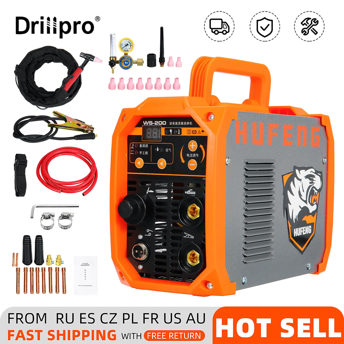 Portable Mini Gas Welding Machine LCD Multi Function IBGT Inverter