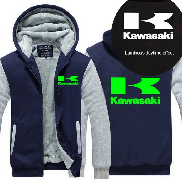 Мужские толстовки, зимние утепленные мужские свитера Kawasaki для мужчин, зимние толстовки на молнии, пальто Kk - Цвет: 13