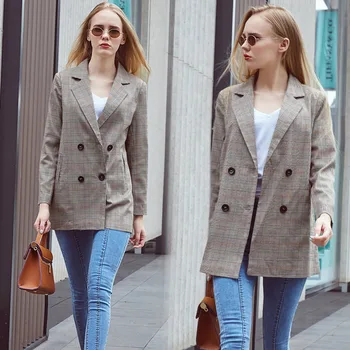 

Suit Loose Coat Woman Autumn Clothing Long Sleeve Short Suit Leisure Time Skinny Temperament