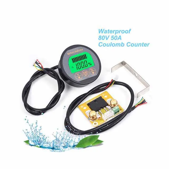 

A23-- TR16 8-80V 50A Coulomb Counter Meter Battery Capacity Indicator Ammeter Voltmeter ebike Li-ion Lipo Lithium