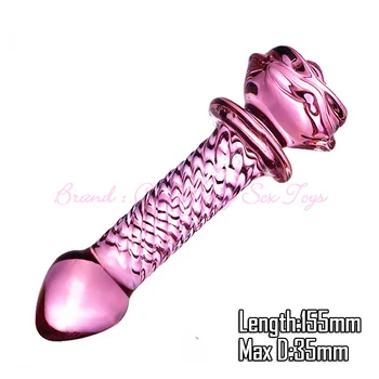 Pyrex Glass Dildo Fake Penis Crystal Anal Beads Butt Plug Prostate Massager G Spot Female Masturbation Toys 2
