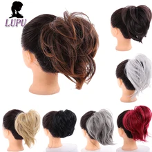 LUPU Tousled гибкие резинки шиньон пончик грязные волосы булочка с резинкой синтетические термостойкие шиньоны для женщин