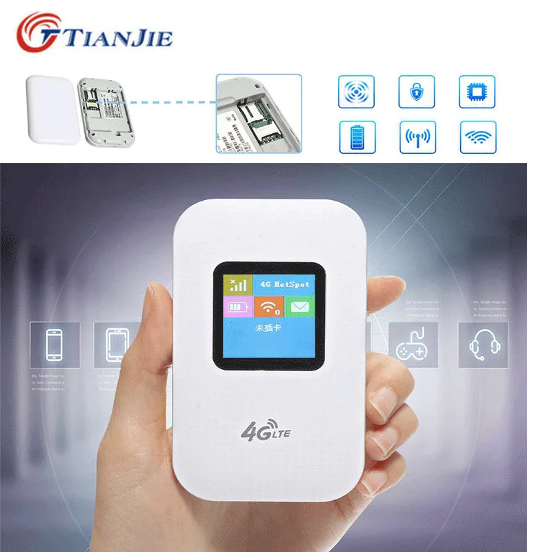 TIANJIE разблокированный 3G/4G Wi-Fi роутер с слотом для sim-карты CAT4 Карманный LTE 150 Мбит/с Мобильный Широкополосный беспроводной точка доступа Wifi роутер