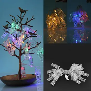 

220cm LED Hanging Photo Clip Light Strip lights Battery USB Cable