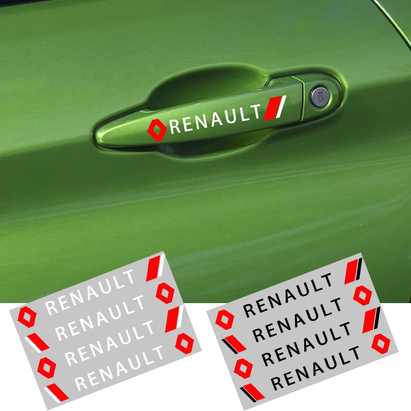 4 шт. наклейки на дверные ручки автомобиля для Renault duster megane 2 logan renault clio|Наклейки