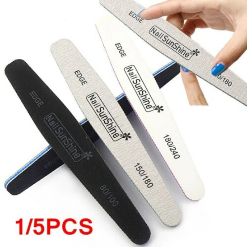 

1 Pcs Nail File Professional 100 180 Double Side Grit Trimmer Sandpaper Sanding Block Pedicure Manicure Polishing Tools