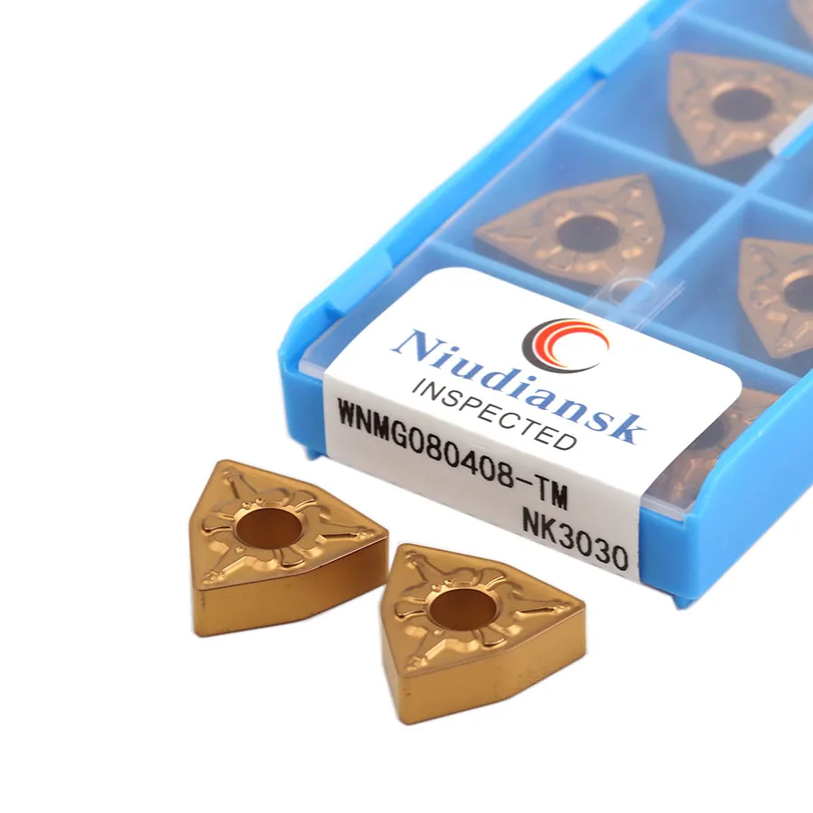 

10Pcs High Quality Carbide Inserts WNMG080404-TM NK3030 WNMG080408-TM NK3030 CNC Lathe Tools Cutting Blade External Turning Tool