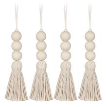 4 вещи в комплекте, хлопковая, с кисточками, бусины из натурального дерева бусины висячие украшения ручка на дверь шкафа украшения 4 вещи в комплекте, хлопковая, с кисточками, бусины из натурального дерева бусины висячие украшения ручка на дверь шкафа украшения