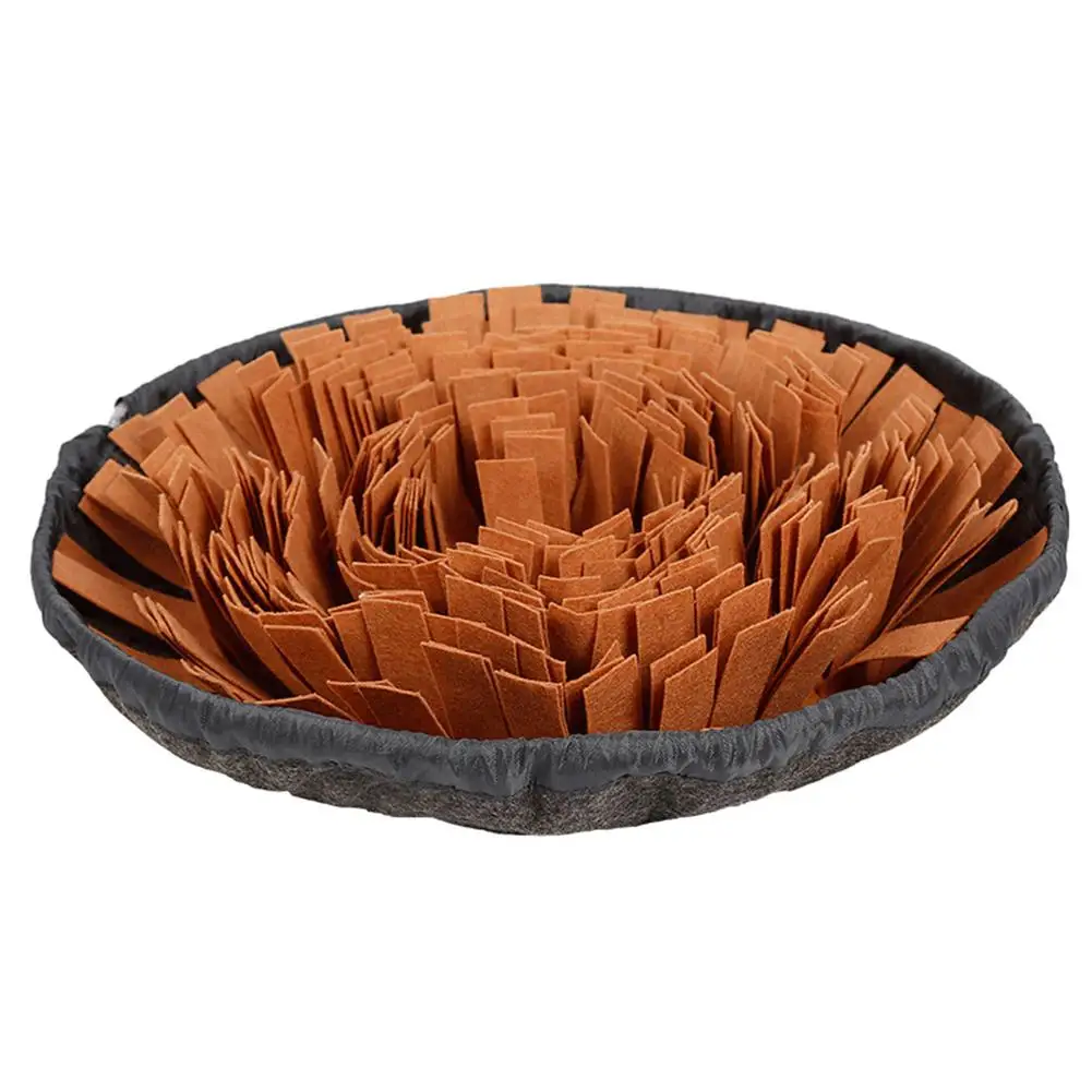 brown Круглый коврик для собак с запахом, моющийся коврик - Цвет: brown