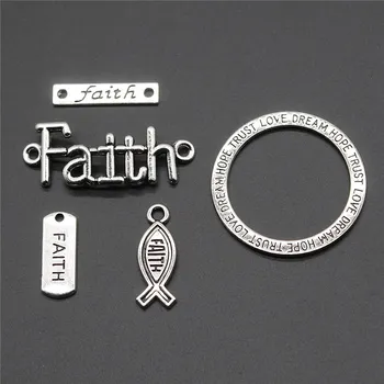

10pcs Charms Faith Antique Silver Color Word Faith Charms Pendants For Jewelry Faith Charms Collection