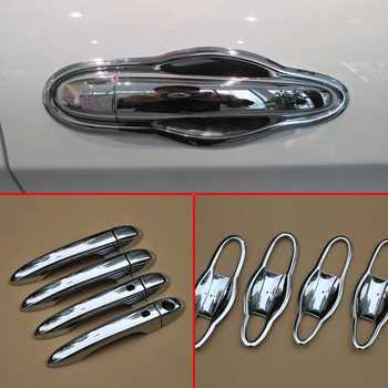 

Fit For Jeep Cherokee KL 2014-2017 2018 2019 Accessories Chrome Door Handle Bowl Cup Protect Cover Trim Smart Keyholes Molding