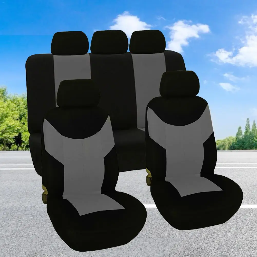 

Car Seat Cover Universal Car Seat Covers Mesh Sponge Interior Accessories Polyester Full Cover Set For Car/Truck/Van 4/9PCS Set